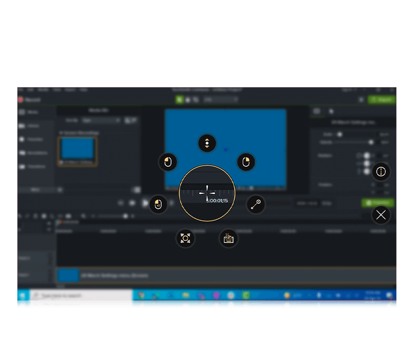 Tobii Dynavox TD Control being used to edit video in Camtasia