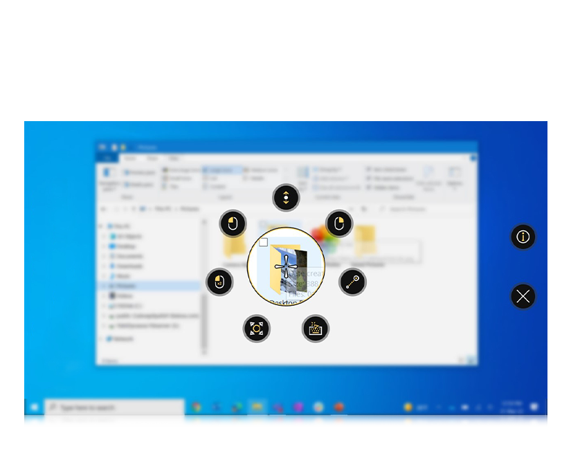 Tobii Dynavox TD Control interaction menu being used with File Manager