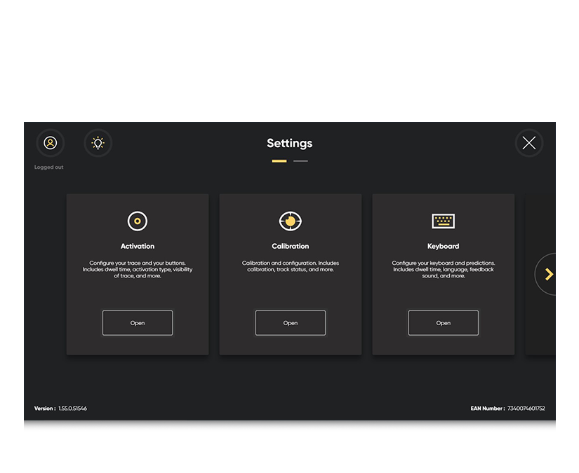 Tobii Dynavox TD Control settings