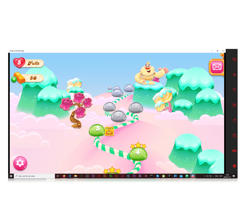 Candy Crush for eye gaze users, featuring a jelly maze.
