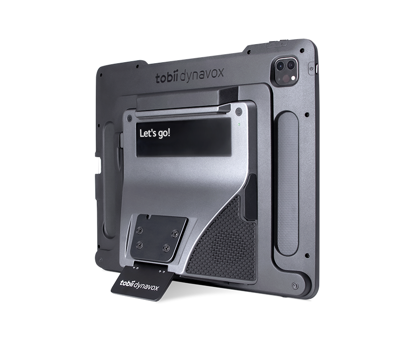 Tobii Dynavox TD Pilot device featuring the adjustable base
