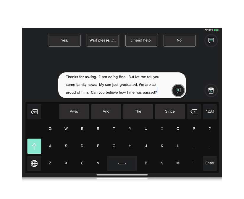 TD Talk type to talk feature